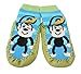 Baby Toddlers Kids Indoor Slipper Shoe Socks Moccasins NON SKID BLUE STRIPE MONKEY (Age 2-3 (Sole length 16cm))