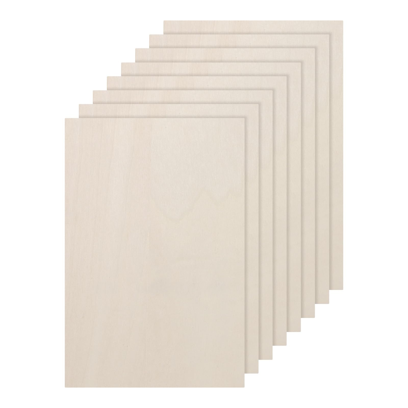 DMiotech 8 Pack 12 x 8 x 1/8 Inches 3mm Thick Wood Sheets Basswood Sheets Unfinished Plywood Squares Plywood for DIY Craft Laser Wood Burning Drawing