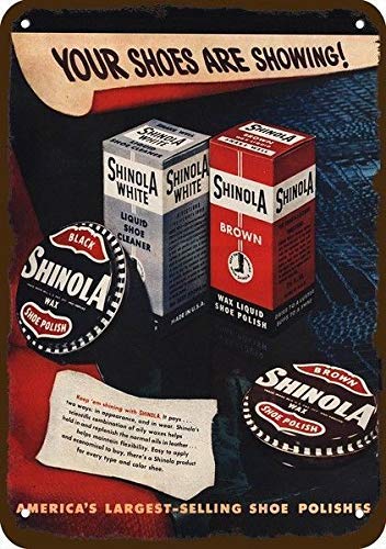 onepicebest 1948 Shinola Shoe Polish Wax Vintage Look Replica Metal Sign 7" x 10"- Not Actual Polish