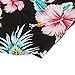 JEETOO Men's Casual Flower Print Short Sleeve Button Down Hawaiian Aloha Shirt(M,Blackflower)