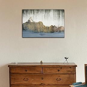 Canvas Wall Art - Abstract Landscape with Mountains on Vintage Background - Gallery Wrap Modern Home Art | Ready to Hang - 12x18 inches