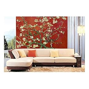 Red Almond Blossom by Vincent Van Gogh - Wall Mural, Removable Sticker, Home Decor - 100x144 inches