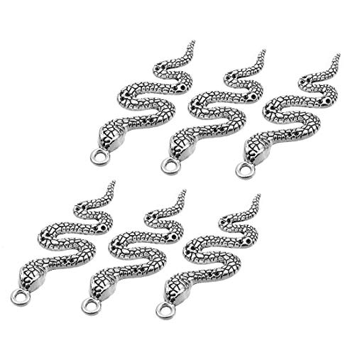 20 Pcs Alloy Snake Charms Mixed Smooth Metal Charms Pendants Accessory, DIY for Jewelry Making and Crafting(Silver)