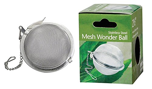 HIC Loose Leaf Tea Infuser Strainer and Herbal Infuser, 18/8 Stainless Steel, Mesh Tea Ball, 2.5-Inch