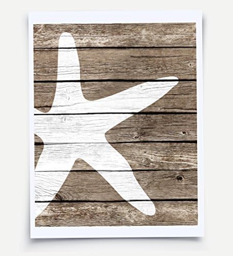 Paper Print Nautical Nursery Starfish Brown Wall Art Unframed