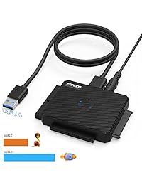 FIDECO adaptador USB 3.0 a SSD SATA IDE Para 2.5 inch, 3.5 inch, 5.25 inch Discos Duros con One Touch Función Clone duplicador, sin conexión, SATA I II III Soporte Sin herramientas