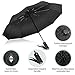 WSKY 10 Ribs Inverted Umbrella Windproof Automatic Folding Umbrella Teflon Coating Canopy Reverse Umbrella Portable Travel Umbrella Black