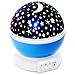 Lizber Baby Night Light Moon Star Projector 360 Degree Rotation - 4 LED Bulbs 9 Light Color Changing with USB Cable, Unique Gifts for Men Women Kids Best Baby Gifts Ever