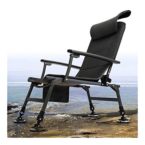 Klappstühle XUEP Tragbarer Angelstuhl Camping Klapp-Sportstuhl Verstellbare Beine Hochleistungs-Camping-Liegestuhl…