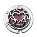 Grtdrm Multiple Hearts Style Premium Foldable Handbag Bag Purse Hanger Table Hook Holder (Purple)