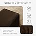 SUBRTEX Stretch Storage Ottoman Slipcover Oversize Spandex Elastic Rectangle Footstool Cover for Foot Rest Stool in Living Room (XL, Chocolate)
