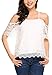 POGTMM Women's Summer Lace Off Shoulder Tops Spaghetti Straps Short Sleeve Casual Blouses