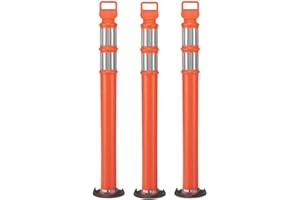 CORTINA SAFETY PRODUCTS Cortina EZ Grab Delineator with Permanent Mount, 42" Height, 03-746ABC-3, Orange, 3 Pack