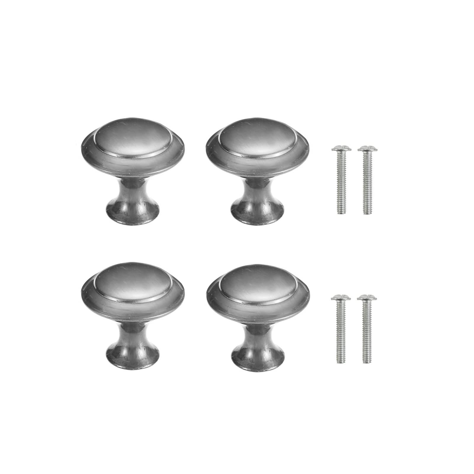 Yesmin 4 Piece Cabinet Door Knobs,Cupboard Drawer Door Knob for Kitchen Furniture Cabinet Knob with Screws-Gun Grey(Large)
