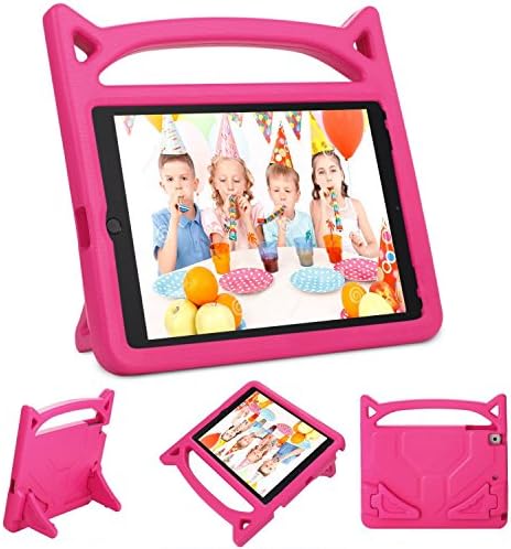 Gogoing iPad 9.7 2018 2017 / iPad Air 2 / iPad Air Kids Case - Light Weight Shockproof Cover Case with Carrying Handle Stand for New Apple iPad 9.7, iPad air 2/1, iPad 6th / 5th Gen(Pink)