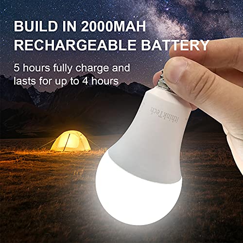 ithinkTech A21 Rechargeable LED Emergency Light Bulbs, 120V E26 800LM