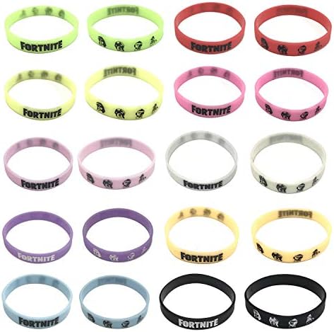20 Pack Party Supplies Bracelets,Birthday Party Favors for Gamer Great Fans,GLOW IN THE DARK,10 Colors