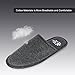 Sunshine Code Men's Memory Foam Cotton Washable Slippers with Matching Travel Bag for Home Hotel Spa Bedroom
