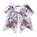 CN Girls Large Cheerleading Hair Bows Ponytail Holder Elastic Hair Ties Pony Tail Holder Elastic Head Loop For Cheerleading Girls Pack of 6