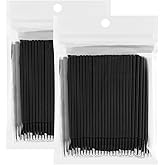 200 PCS Multipurpose Dental Swabs Disposable Micro Applicator Brush Bendable Makeup Brush 1.2/1.5/2.0/2.5 mm (Black)…