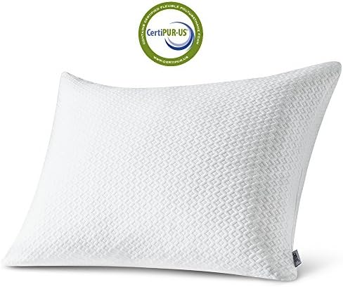 Memory Foam Pillow for Sleeping - Jiaao Hypoallergenic Bed Pillows for Side, Back &amp; Stomach Sleepers, Scuba Fabric Cover with Invisible Zipper
