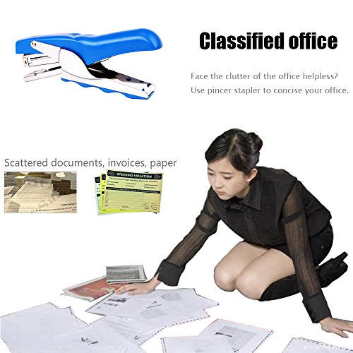 Staplers,Plier Stapler Set Hand Staplers Metal Stapler Office Supplies with 1000 Staples (Blue)