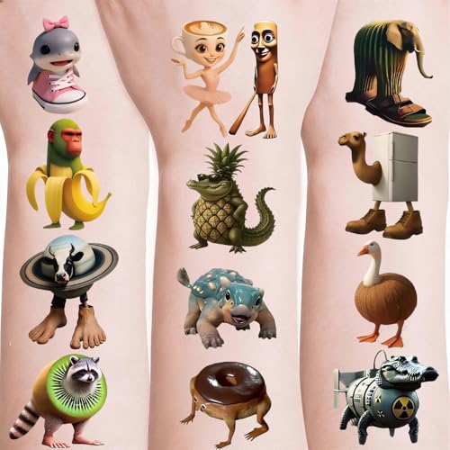 CZFSWT 20 Sheets Italian Brainrot Temporary Tattoos