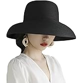 Joytrends Floppy Wide Brim Summer Beach Straw Hat UPF Straw Sun Hat for Women Girl