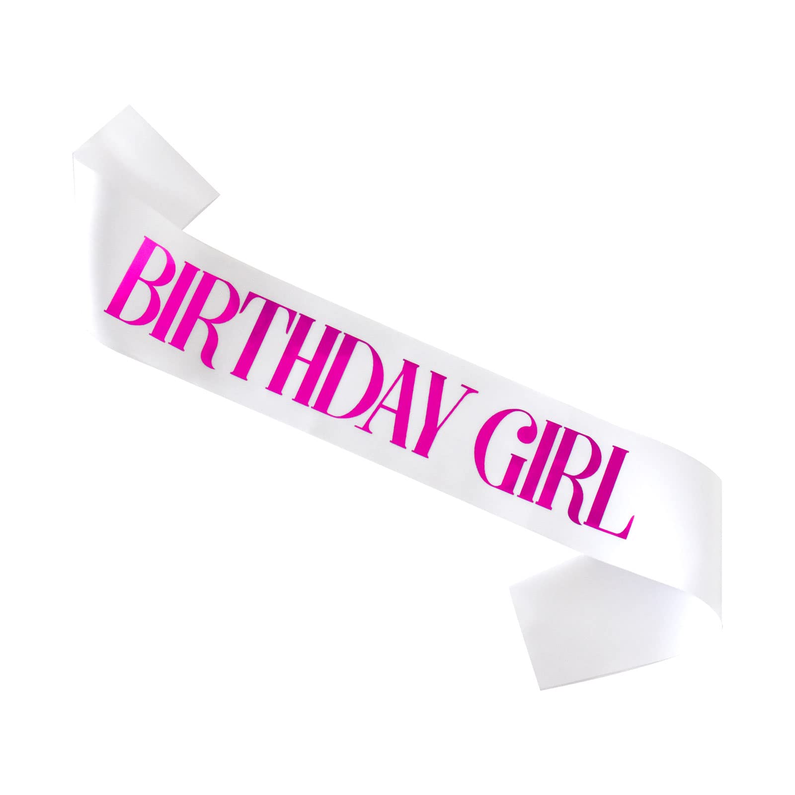 SKJIAYEE Birthday Girl Sash, White Birthday Sash with Purple Foil Letter for Girl 13th 16th 18th 21st Birthday Party Supplies Favors and Decorations