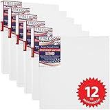 U.S. Art Supply 36 x 36 inch Stretched Canvas 12-Ounce Primed 6-Pack - Professional White Blank 3/4