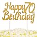 PALASASA Single Sided Glitter Happy Birthday Cake Toppers Decorations Tool Party Supplies (70th Gold)