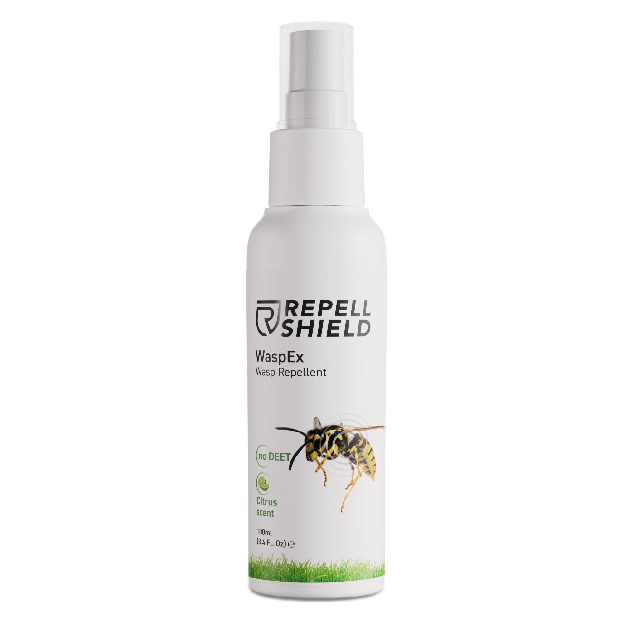 RepellShield Wasp Repellent Spray - Natural Geraniol Oil, Pet-Safe, Non-Toxic, High Efficiency Pest Control for Homes, Lemon Scented, Versatile Indoors & Outdoors -100ml-