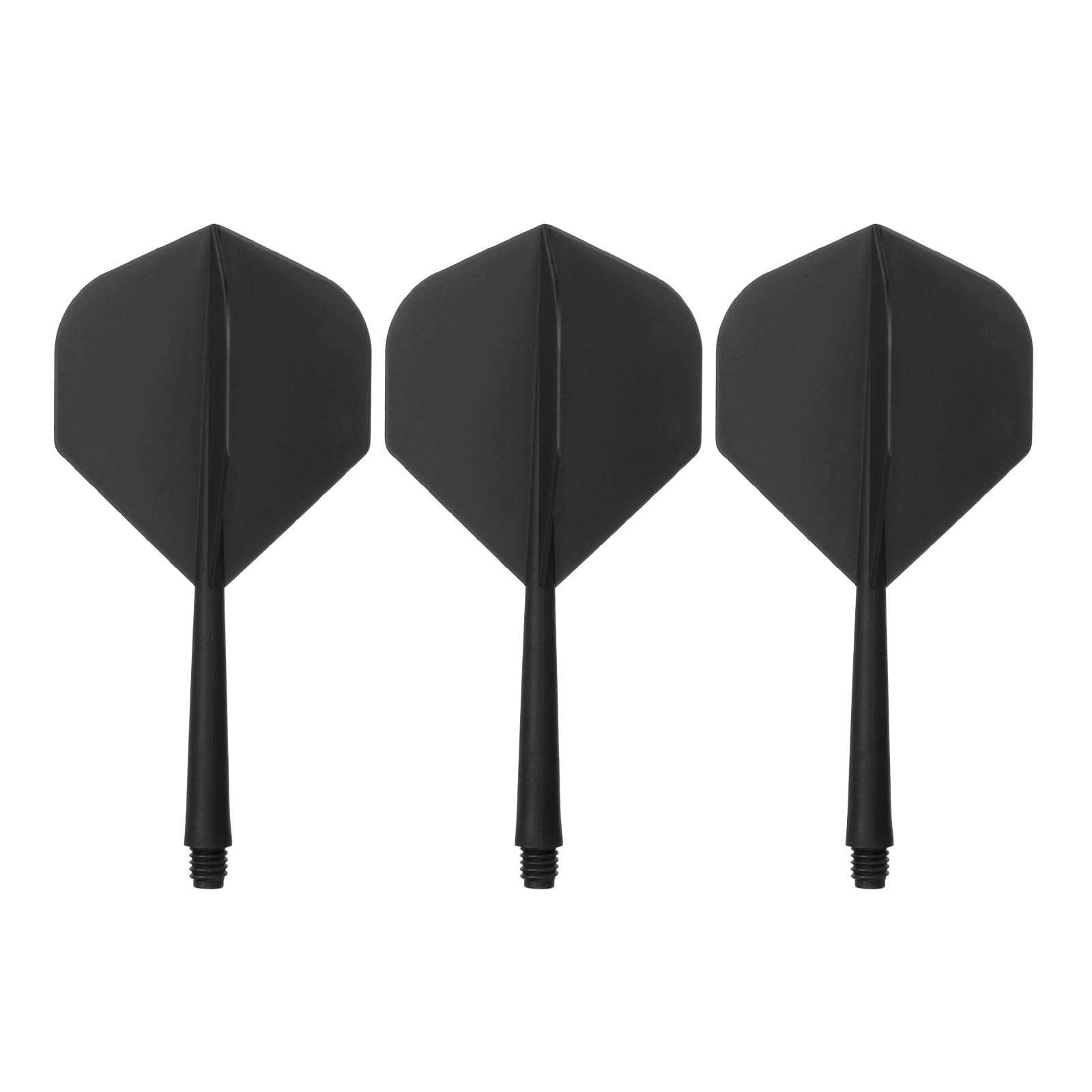 PATIKIL Integrated Dart Shaft and Flights, 3 Pack 2BA Lightweight Plastic Dart Flight Accessory Standard Shape, Black