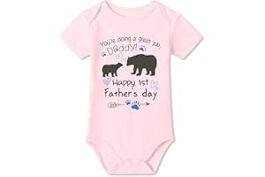 Baby Happy 1st Father's day Outfit Daddy I Love You Bodysuit 0-12 Months