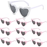 Qhinaster 10 Pack Pearl Bride Sunglasses Bridesmaids Sunglasses Party Favor Bachelorette Party Favors Proposal Gifts(pink)