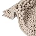 Sunnyglade 2 Pack Non Slip Bathroom Rug Mat Mats Soft Plush Chenille Toilet Rug (Light Tan, Coarse)