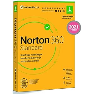 Norton 360 Standard 2022, antivirussoftware, internetbeveiliging, 1 Apparaat, 1 Jaar, Secure VPN en Password Manager, PC…