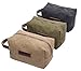 IBLUE Canvas Leather Travel Toiletry Organizer Shaving Dopp Kit Cosmetic Makeup Bag,#B4 (Army green)