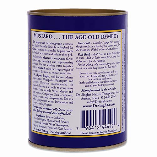 Dr. Singha's Mustard Bath, Therapeutic Bath Salts, 8 Ounce - Relaxing Bath Salts with Essential Oils For Sore Muscles