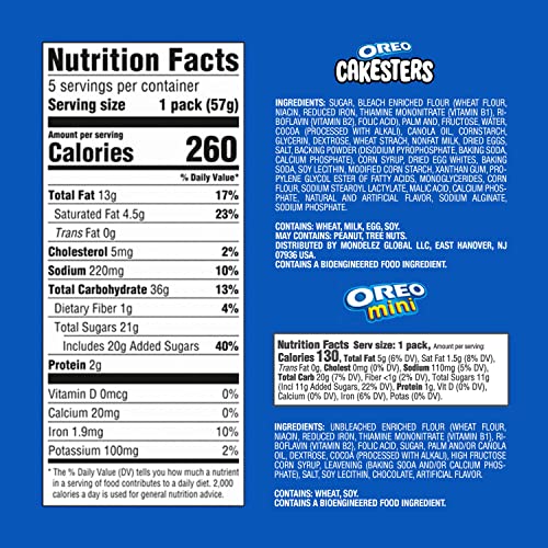 OREO Cakesters Soft Snack Cakes, 3 5 Count Packs (15 Total Snack
