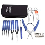 GOCHANGE 19Pcs Lock Broken Extractor Remove Key Removal Hooks Needle Locksmith Tool Kit Lock Pick Set Padlock Practice Lock With Locksmith Tools for Lock Pick