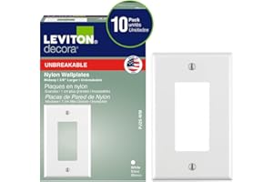 Leviton 1-Gang 1-Decora Midway Nylon Wallplate 10 Pack, PJ26-WM, White