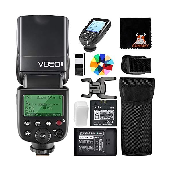 GODOX V850II Kamera Blitz Blitzgerät mit Xpro-N Trigger GN60 1 / 8000s HSS 650 Full Power Pops 1.5s Recyclingzeit…