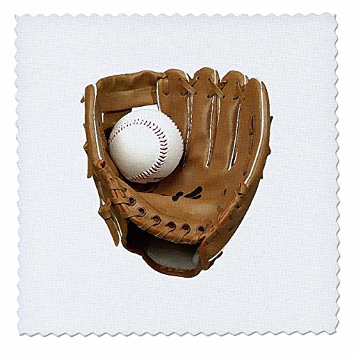 3dRose Baseball Glove - Quilt Square, 12 by 12-Inch (qs_4386_4)