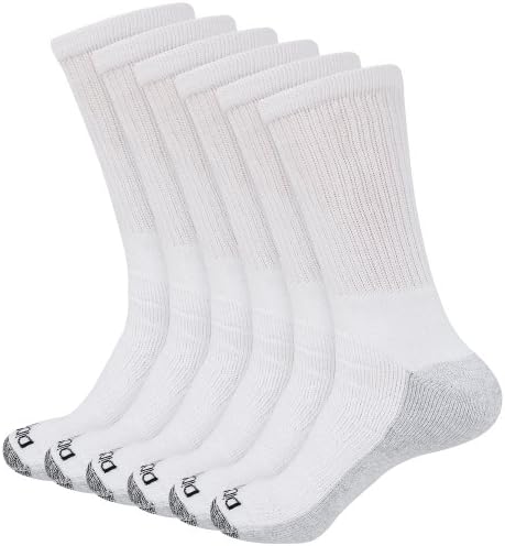 Dickies Genuine Men's 5-Pair Crew Style Work Socks - White with Grey (6-12)