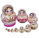 Leegoal Family Beautiful Wooden Russian Nesting Dolls Dried basswood