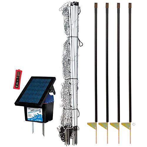 Premier 42" ElectroStop Plus Starter Kit - Includes White ElectroStop Plus Electric Net - 42" H x 100'L with double spiked posts, FiberTuff Support Posts, Solar Fence Energizer, Wireless Fence Tester
