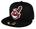New Era Cleveland Indians Men's Custom Fitted Hat Cap 59fifty Black/red Mlb Baseball