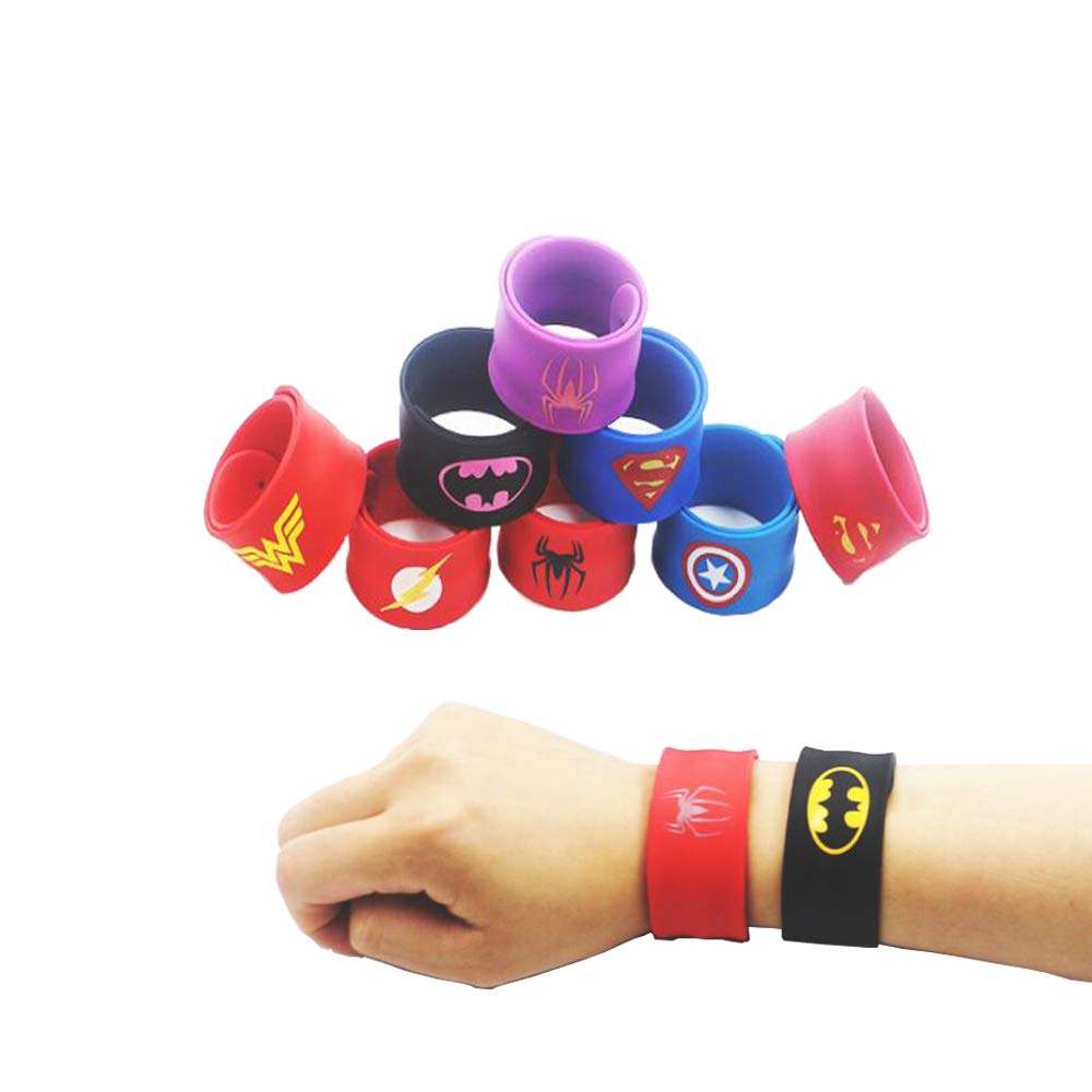 Southstar Bracelet Bands for Kids, 10pcs Superheroes Slap Bands Party Bag Fillers Slap Bracelets Set for Kids Boys & Girls Birthday Party Favors