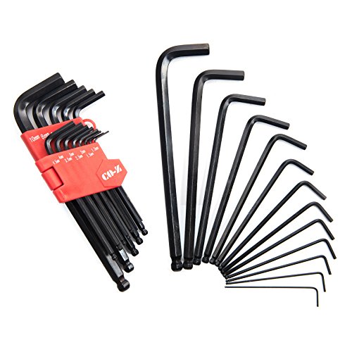 COZ Hex Key Allen Wrenches, 26 Pcs Metric/Inch Ball End Long Hex Tool